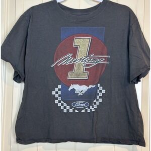 Ford Mustang Cropped Graphic Tee Womens Short Sleeve sz‎ 2X Cotton